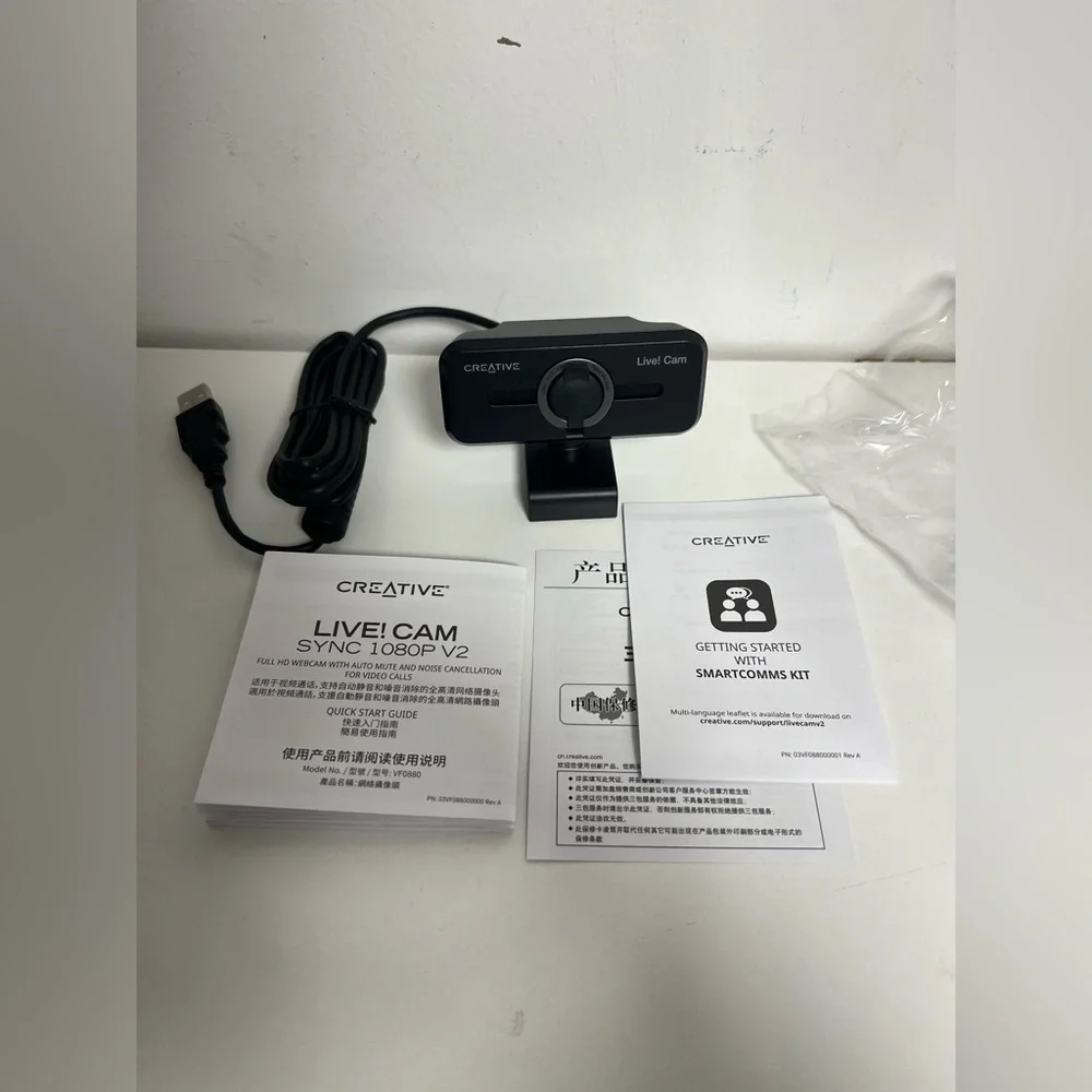Creative Live! Cam Sync 1080p V2 Webcam - 30 fps - Dual Mic - Black - USB 2.0